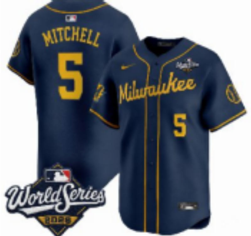 Women Milwaukee Brewers #5 Mitchell blue Nike 2026 World Series jersey 102103